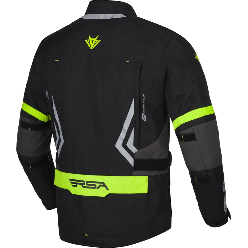 Motorcykeljakke RSA Storm sort-grå-fluogul
