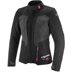 Dame motorcykeljakke IXON Tyr sort-antracit-fluo pink