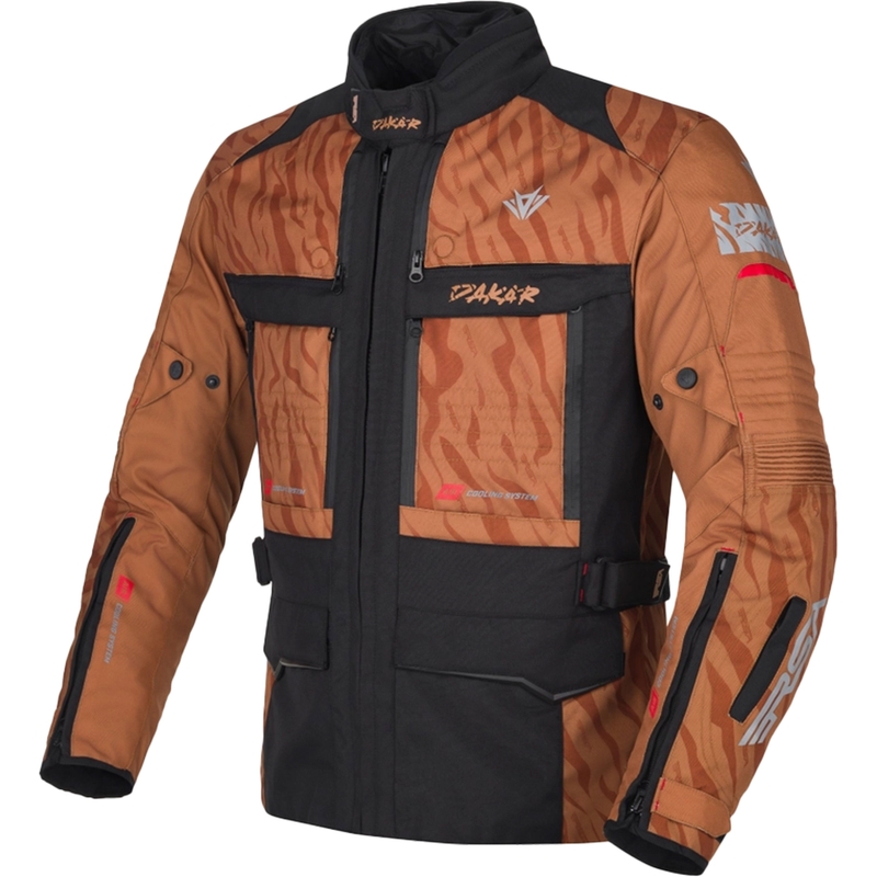 Motorcykeljakke RSA Dakar 2 sand-sort-rød