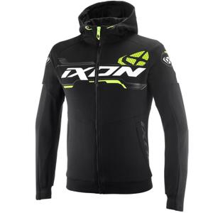 IXON Touchdown Ultra motorcykelsweatshirt sort-hvid-fluo gul