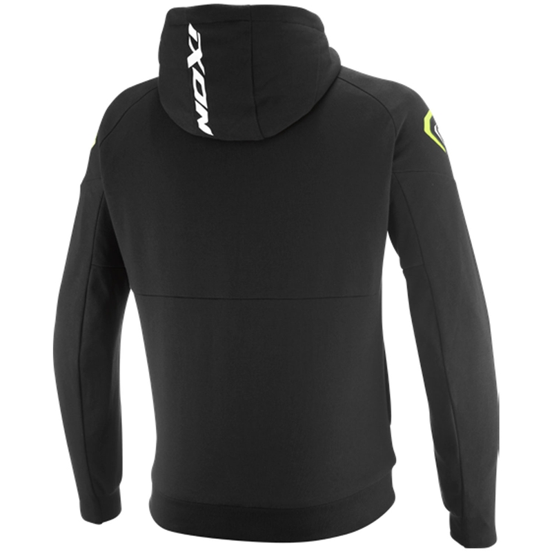 IXON Touchdown Ultra motorcykelsweatshirt sort-hvid-fluo gul