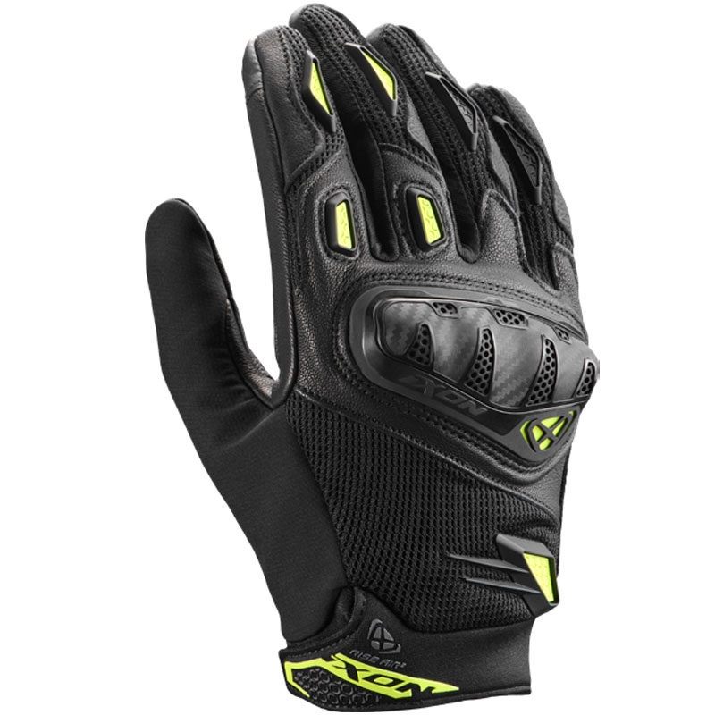 IXON Rise Air 2 motorcykelhandsker sort-fluo gul
