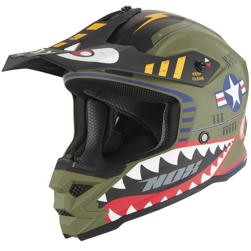 NOX N761 Fly Fighter Børne Motocross Hjelm Khaki/Multifarvet