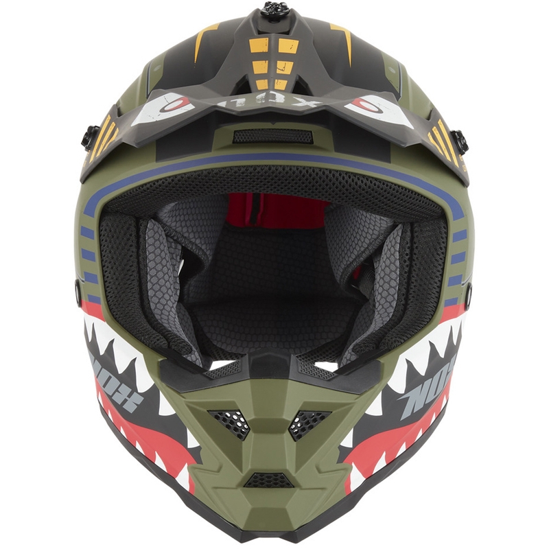 NOX N761 Fly Fighter Børne Motocross Hjelm Khaki/Multifarvet