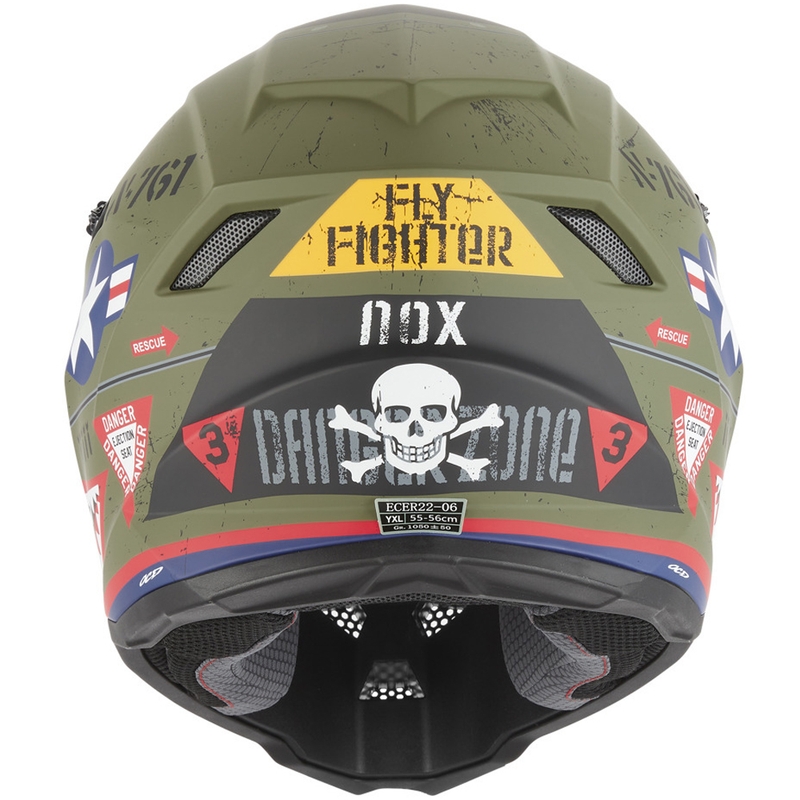 NOX N761 Fly Fighter Børne Motocross Hjelm Khaki/Multifarvet
