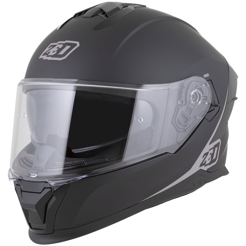 Fullface motorcykelhjelm ZED K40 mat sort-mørkegrå