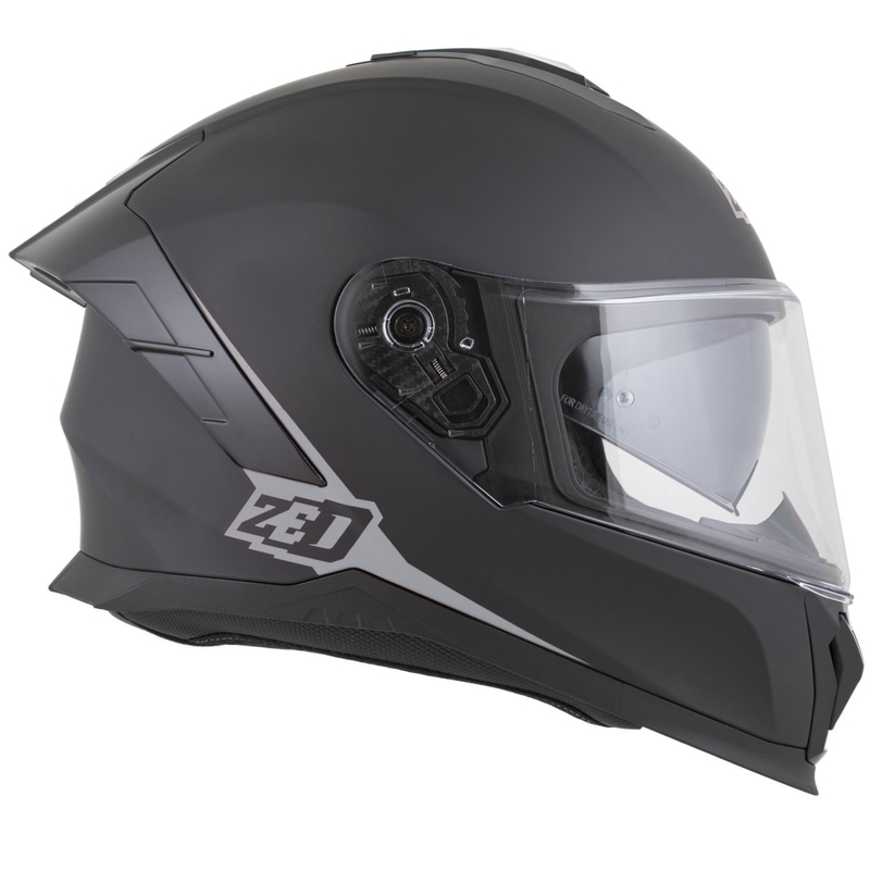 Fullface motorcykelhjelm ZED K40 mat sort-mørkegrå