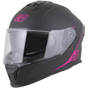 Fullface motorcykelhjelm ZED K40 mat sort-pink