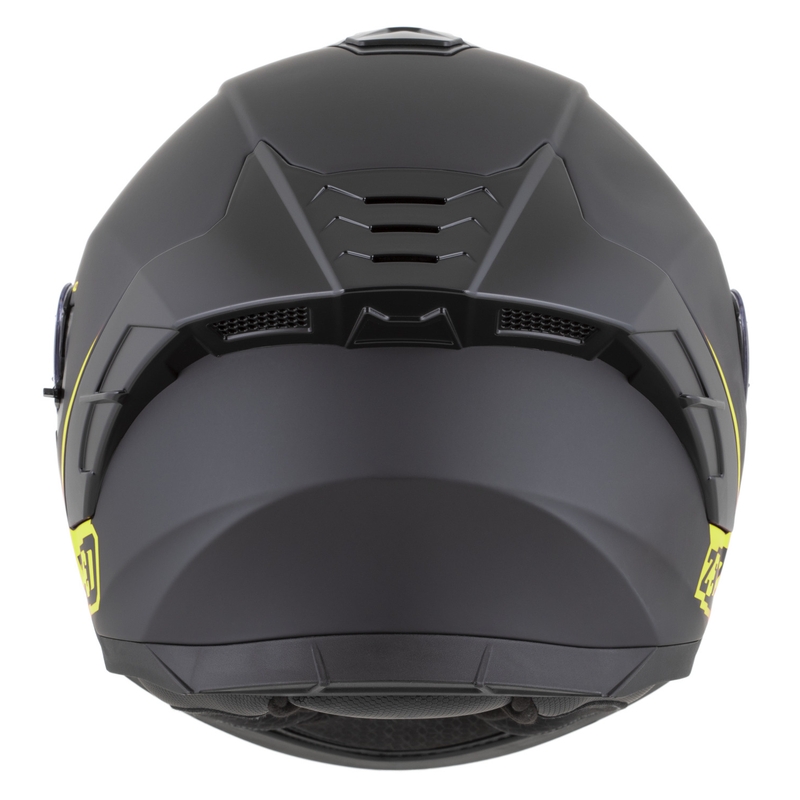 Fullface motorcykelhjelm ZED K40 mat sort-fluo gul
