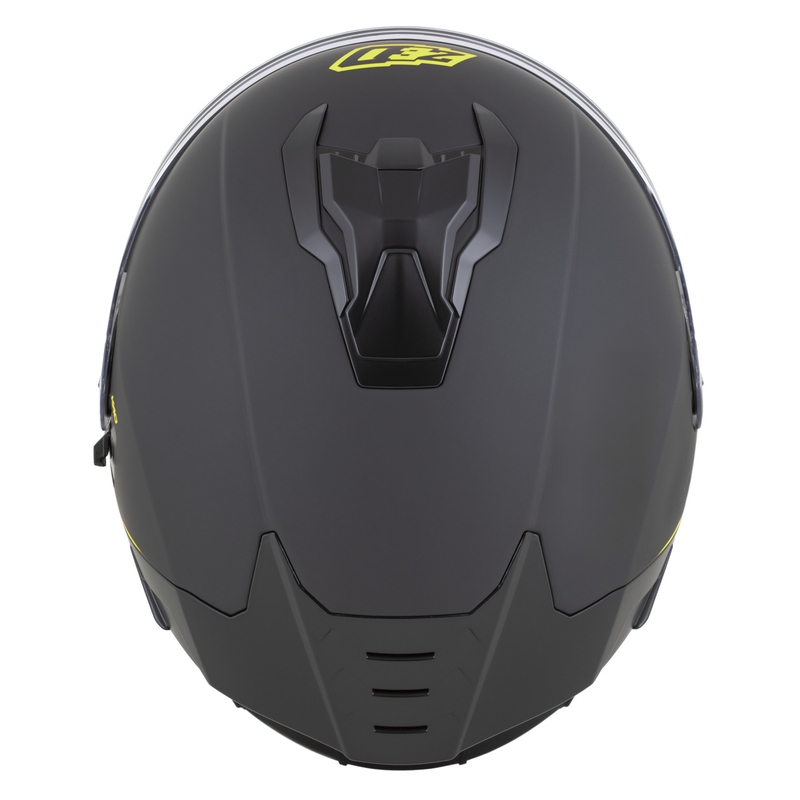 Fullface motorcykelhjelm ZED K40 mat sort-fluo gul