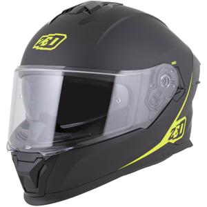 Fullface motorcykelhjelm ZED K40 mat sort-fluo gul