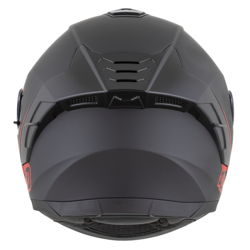 Fullface motorcykelhjelm ZED K40 mat sort-rød