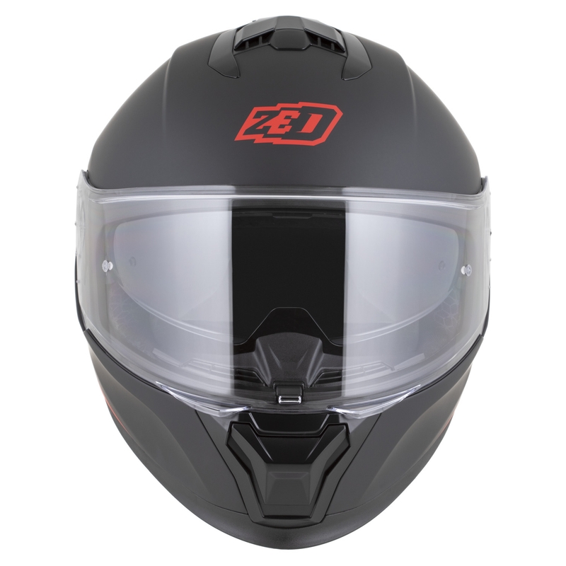 Fullface motorcykelhjelm ZED K40 mat sort-rød