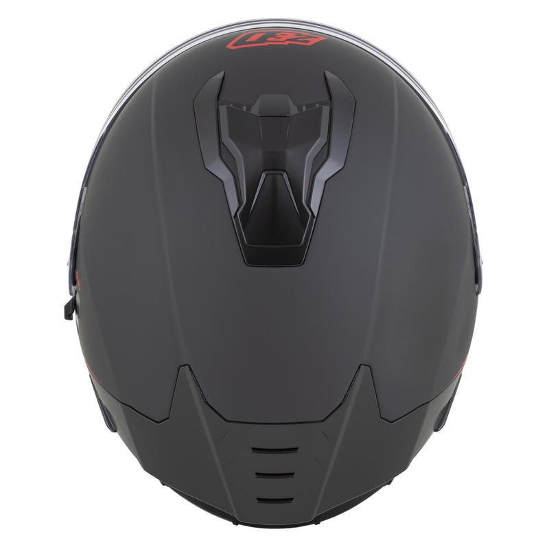 Fullface motorcykelhjelm ZED K40 mat sort-rød