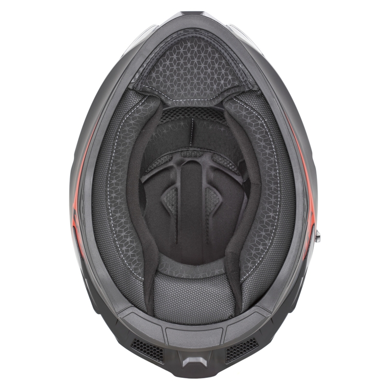 Fullface motorcykelhjelm ZED K40 mat sort-rød