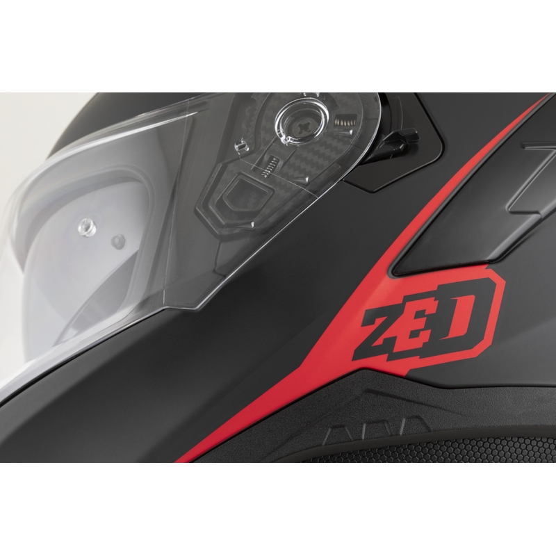 Fullface motorcykelhjelm ZED K40 mat sort-rød