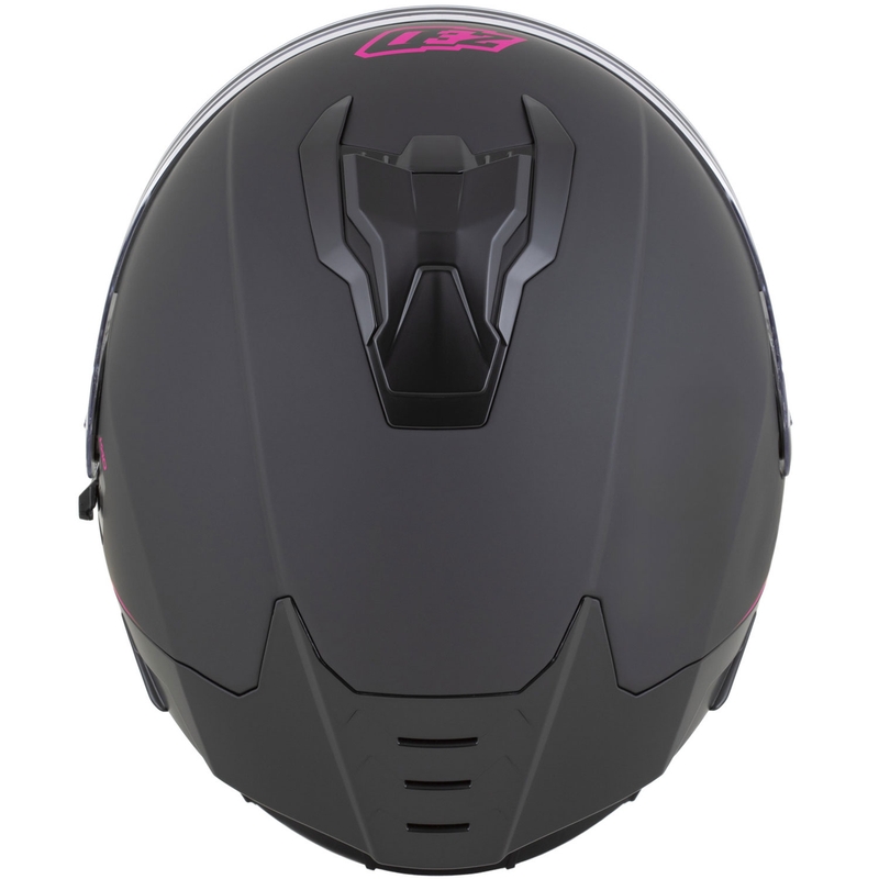 Fullface motorcykelhjelm ZED K40 mat sort-pink