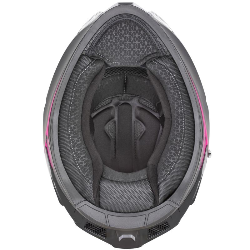 Fullface motorcykelhjelm ZED K40 mat sort-pink