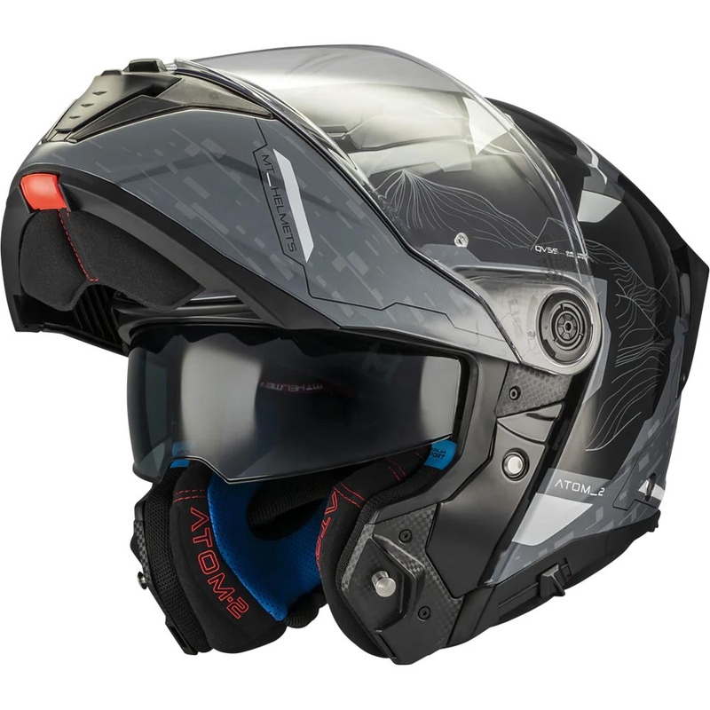 Flip-up motorcykelhjelm MT Atom 2 SV Highlands C2 sort-grå