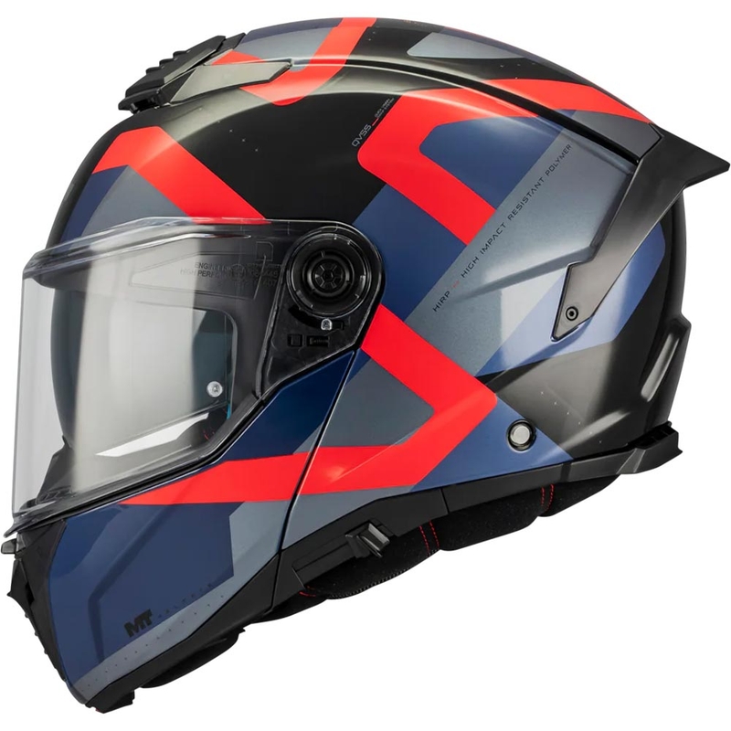 Flip-up motorcykelhjelm MT Atom 2 SV Dexter B15 blå-sort-rød