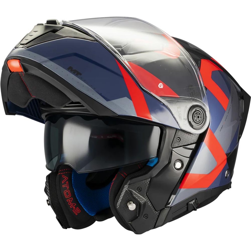 Flip-up motorcykelhjelm MT Atom 2 SV Dexter B15 blå-sort-rød