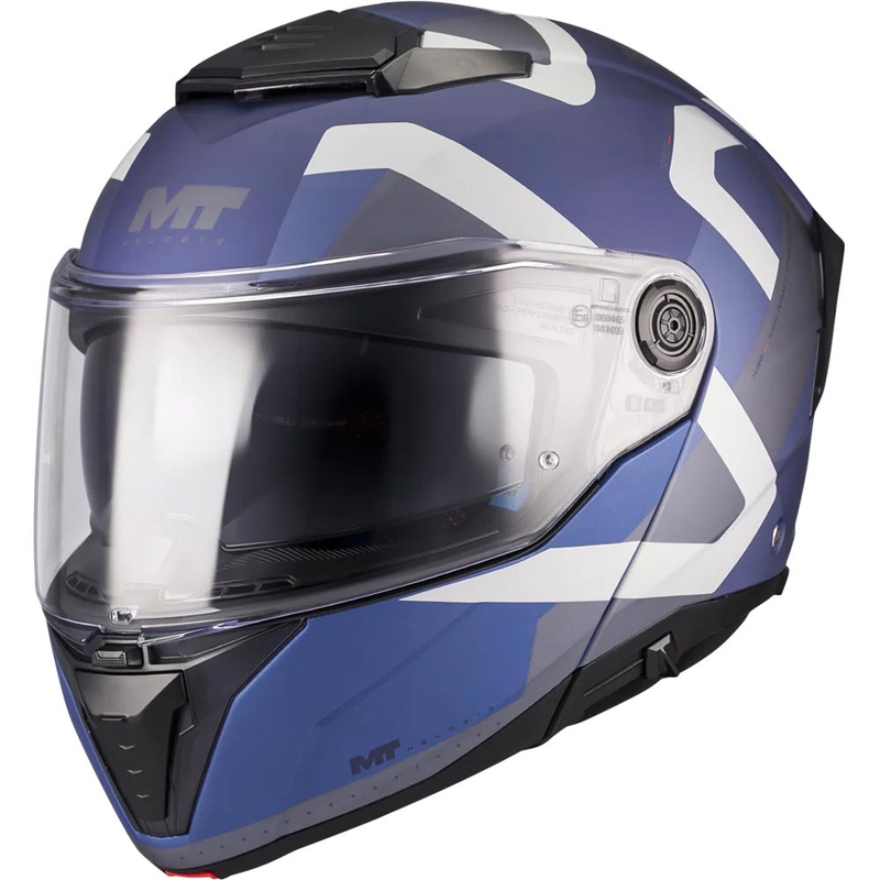 Flip-up motorcykelhjelm MT Atom 2 SV Dexter C2 mat blågrå