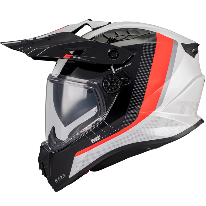 Enduro motorcykelhjelm MT Track SV Nomad A15 hvid-sort-rød
