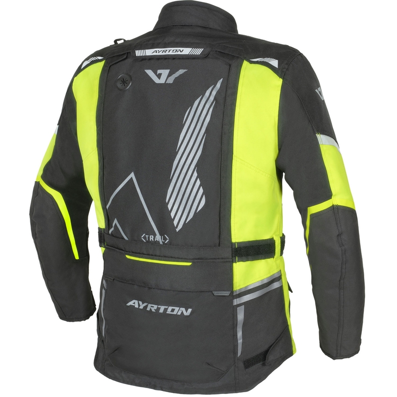 Ayrton Trail motorcykeljakke sort-fluo gul-grå