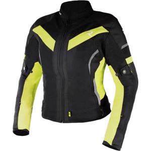 Dame motorcykeljakke Street Racer Betty II Air sort-fluo gul