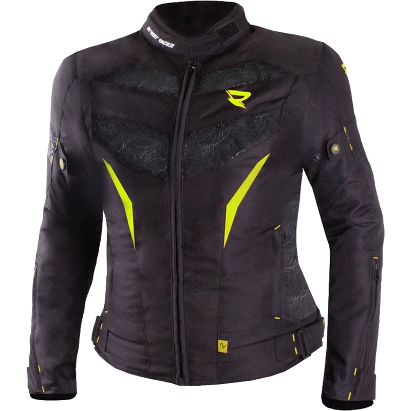 Motorcykeljakke til kvinder Street Racer Rose Black-Fluo Yellow