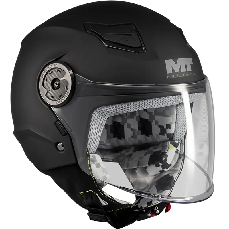 Børne åben motorcykelhjelm MT Lite Pure A1 matsort