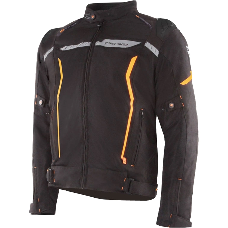 Street Racer Flex EVO motorcykeljakke sort-orange