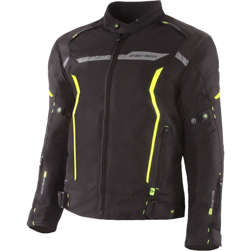 Street Racer Flex sort-fluogul motorcykeljakke