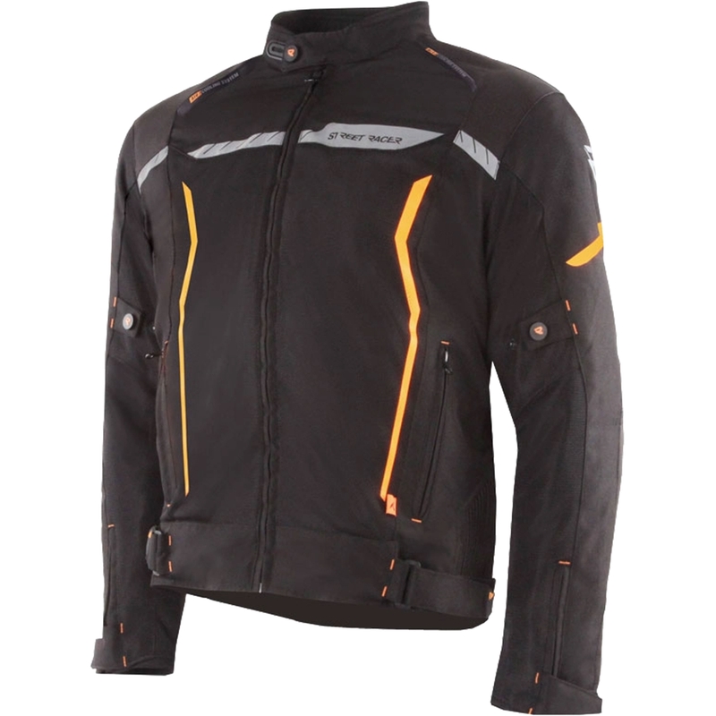 Street Racer Flex motorcykeljakke sort-orange