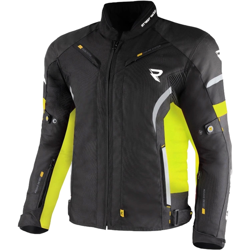 Street Racer Evans sort-fluogul motorcykeljakke