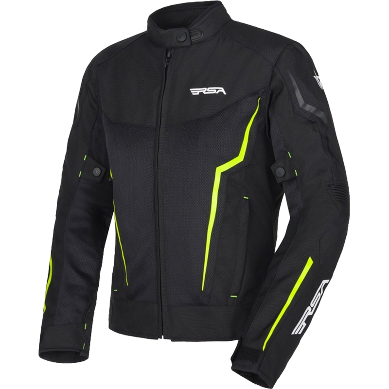 RSA Bolt Black-White-Fluo Yellow motorcykeljakke til kvinder