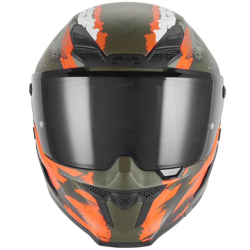 NOX Eksklusiv Goliath Cut'D integralhjelm til motorcykel, mat khaki-orange