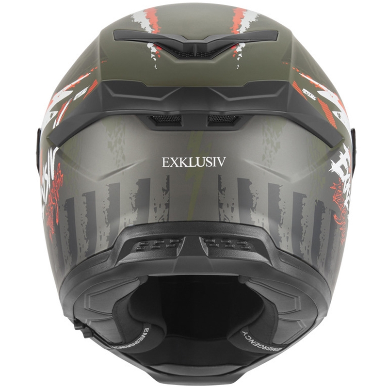 NOX Eksklusiv Goliath Cut'D integralhjelm til motorcykel, mat khaki-orange
