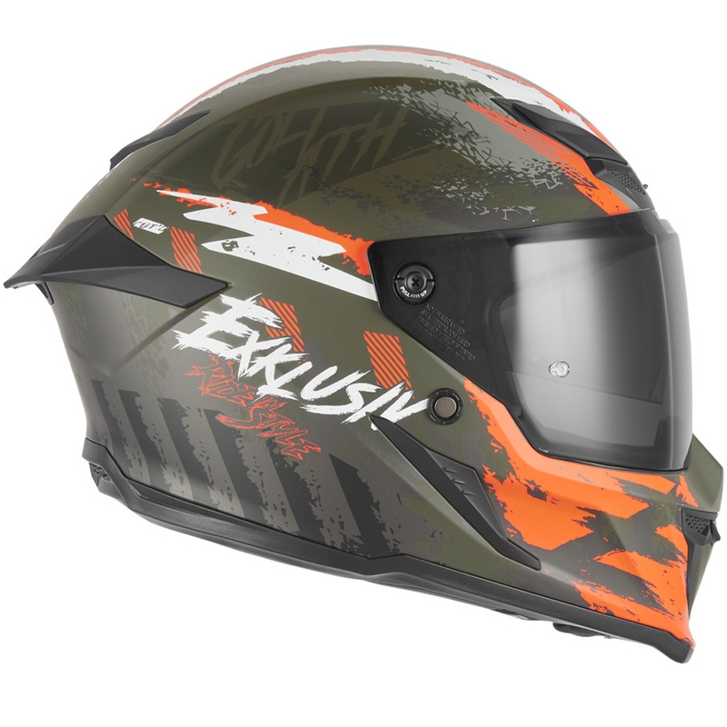 NOX Eksklusiv Goliath Cut'D integralhjelm til motorcykel, mat khaki-orange