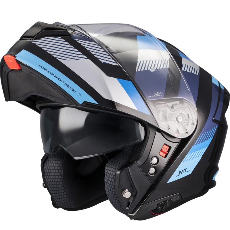 Flip-up motorcykelhjelm MT Genesis SV Stroke B7 sort-blå