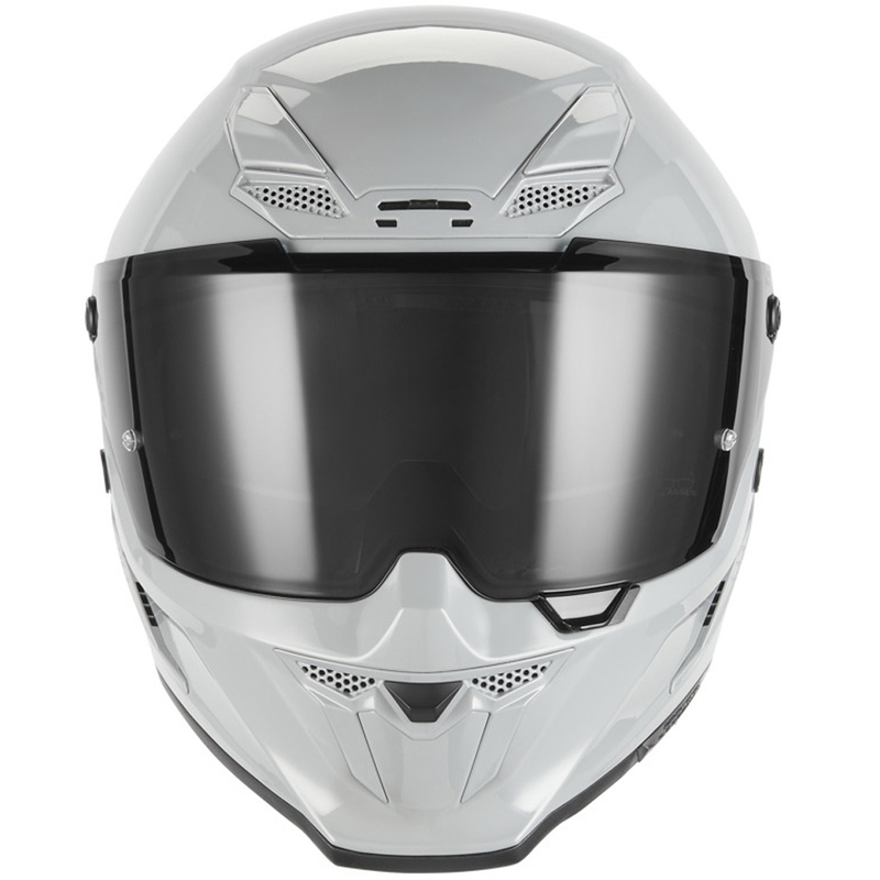 NOX Exclusive Goliath fullface motorcykelhjelm grå-hvid