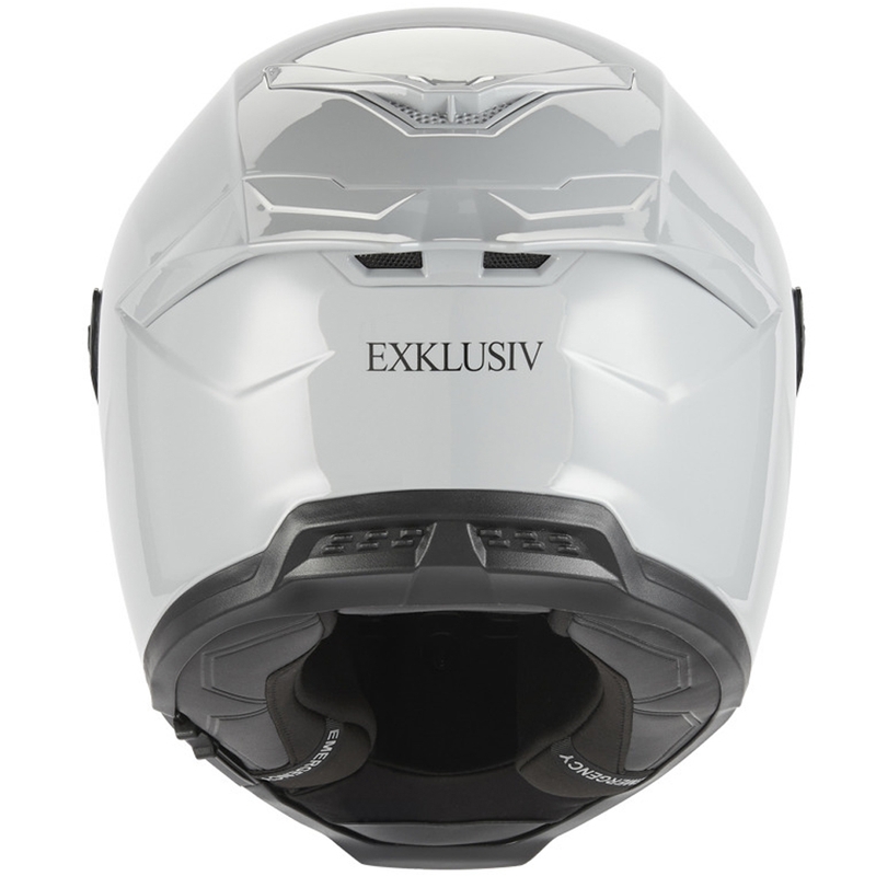 NOX Exclusive Goliath fullface motorcykelhjelm grå-hvid