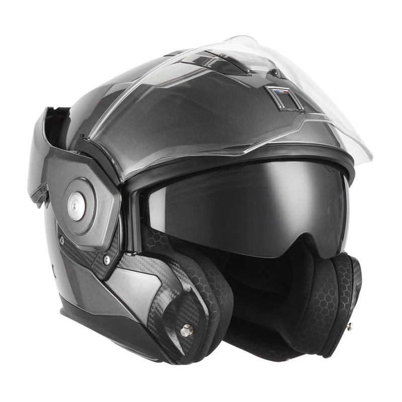 NOX PREMIUM Spinner flip-up motorcykelhjelm, mat titanium