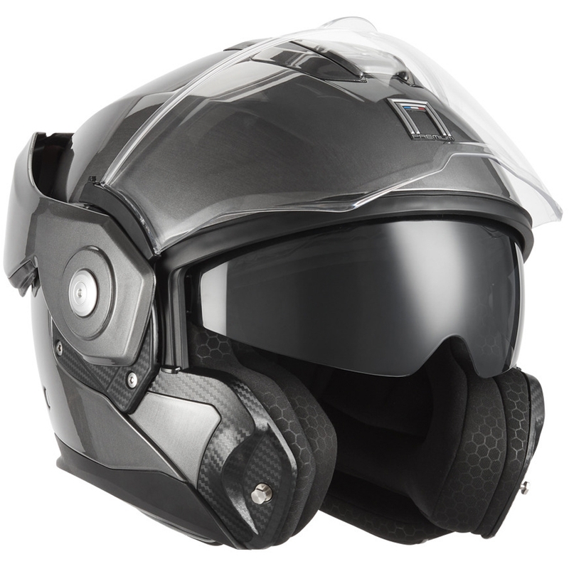 NOX PREMIUM Spinner flip-up motorcykelhjelm, mat titanium
