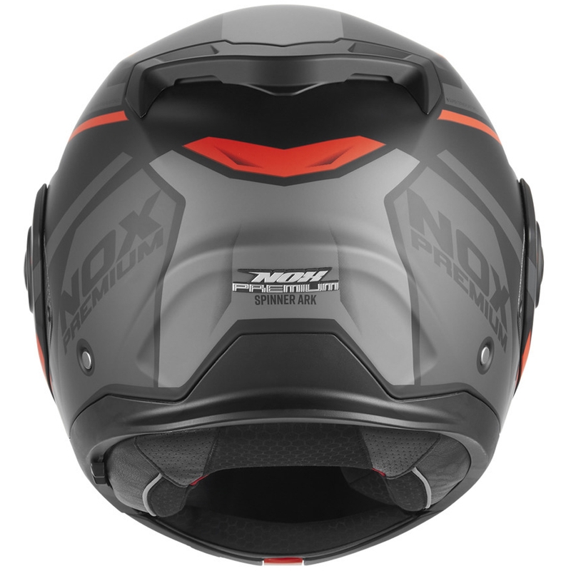Flip-up motorcykelhjelm NOX PREMIUM Spinner Ark mat sort-rød
