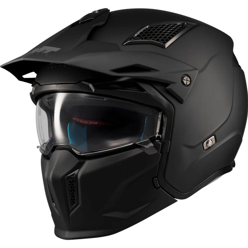 Modulær motorcykelhjelm MT Streetfighter SV S Pure A1 matsort