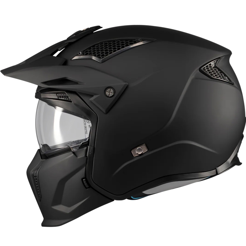 Modulær motorcykelhjelm MT Streetfighter SV S Pure A1 matsort