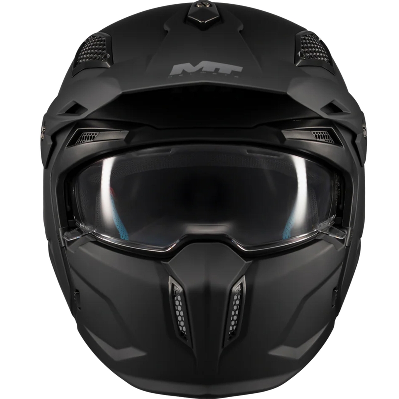 Modulær motorcykelhjelm MT Streetfighter SV S Pure A1 matsort