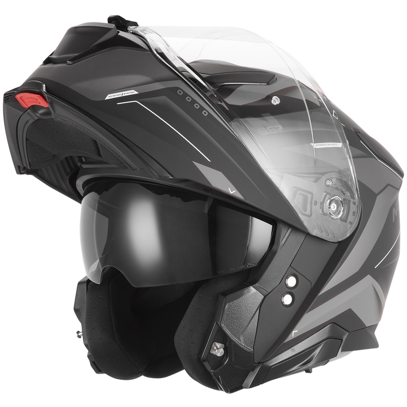Flip-up motorcykelhjelm NOX N967 Conquer mat sort-sølv