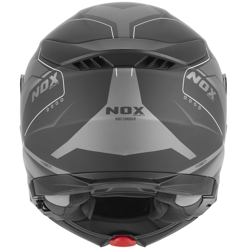 Flip-up motorcykelhjelm NOX N967 Conquer mat sort-sølv